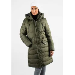 Doudoune Femme Paragoose MAZLA – Manteau Hiver à Capuche et Poches Zippées – Kaki Élégant
