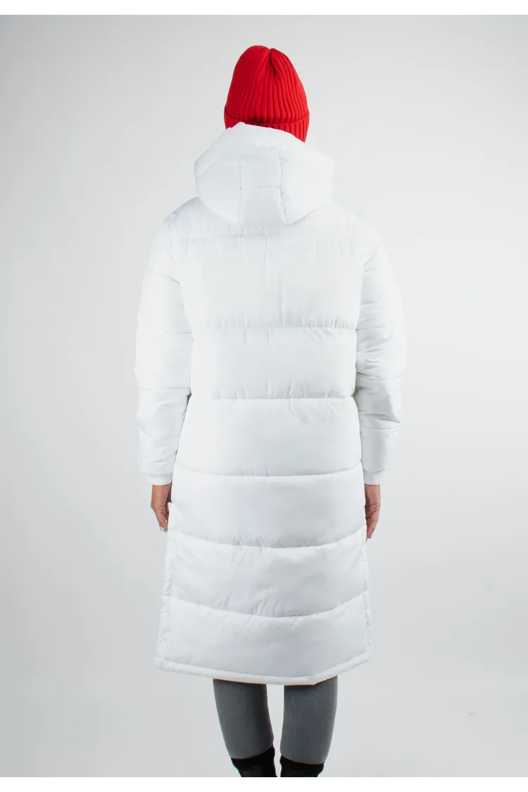 Doudoune Longue Femme Paragoose OLGA – Manteau Hiver Chaud à Capuche Haute – Blanc Neige Élégant