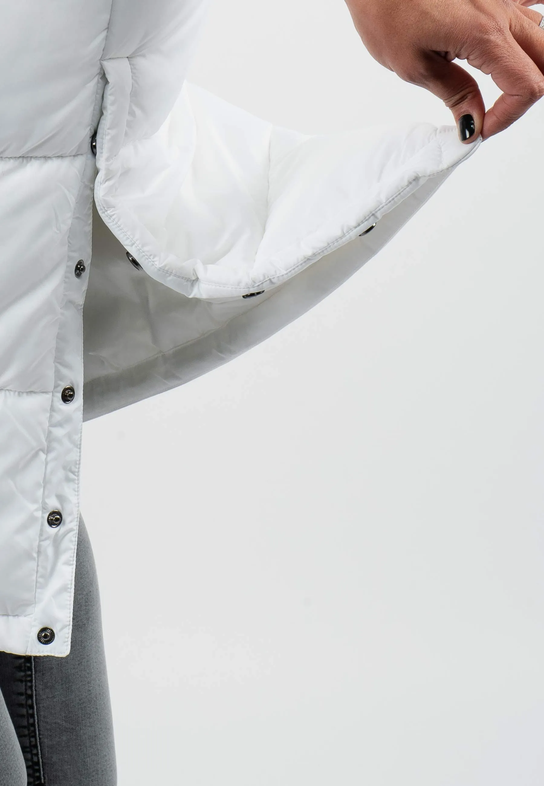 Doudoune Longue Femme Paragoose OLGA – Manteau Hiver Chaud à Capuche Haute – Blanc Neige Élégant