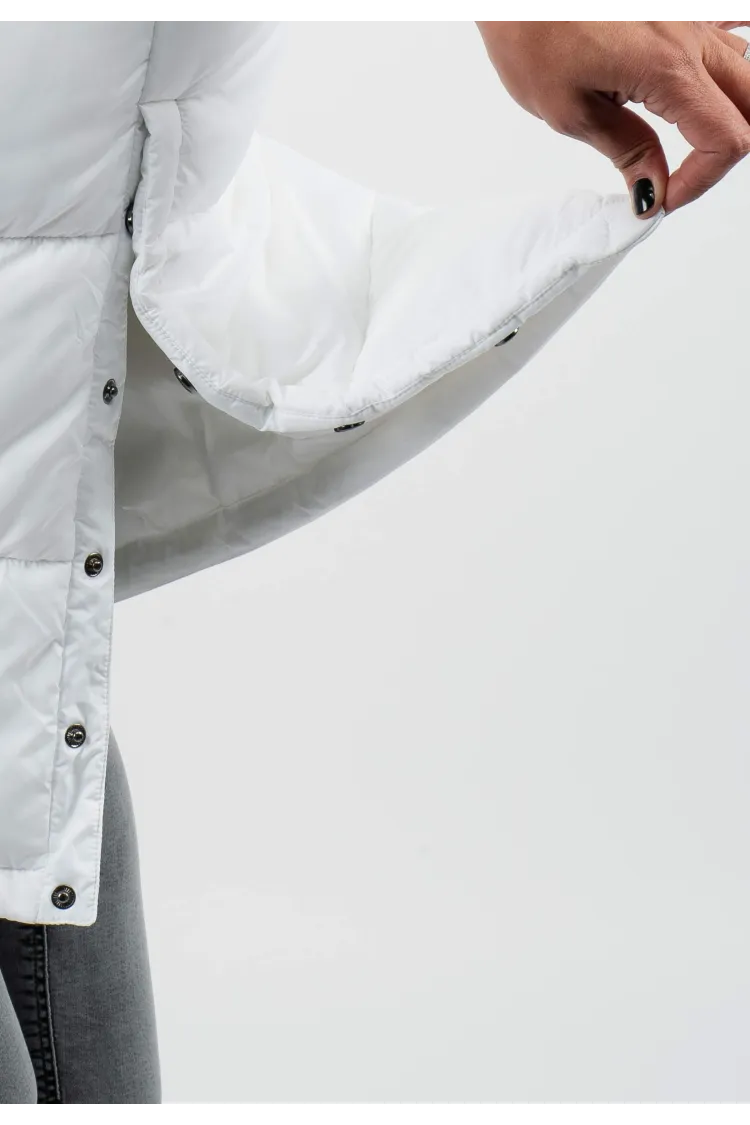 Doudoune Longue Femme Paragoose OLGA – Manteau Hiver Chaud à Capuche Haute – Blanc Neige Élégant