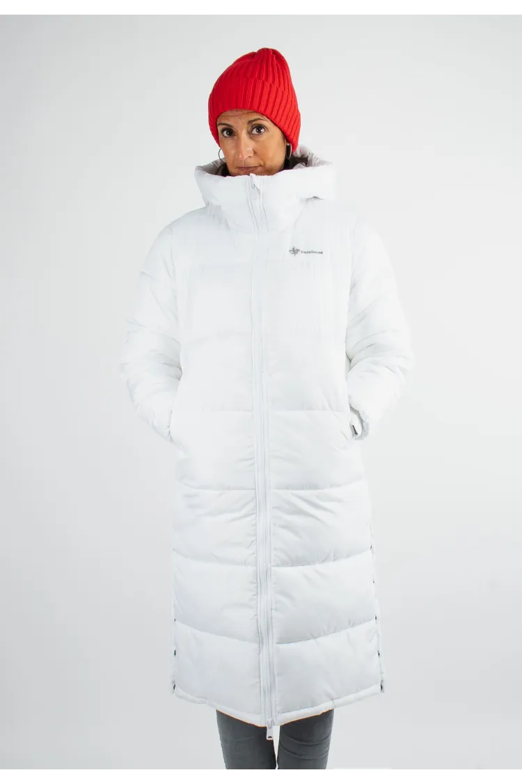 Doudoune Longue Femme Paragoose OLGA – Manteau Hiver Chaud à Capuche Haute – Blanc Neige Élégant