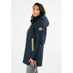Doudoune Femme Paragoose STANLOWA – Veste Hiver à Zip Jaune Contrasté – Bleu Marine Élégant
