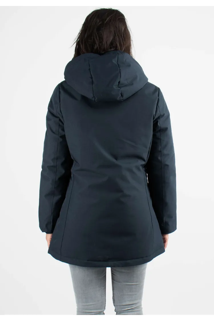 Doudoune Femme Paragoose STANLOWA – Veste Hiver à Zip Jaune Contrasté – Bleu Marine Élégant