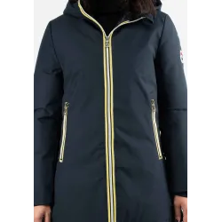 Doudoune Femme Paragoose STANLOWA – Veste Hiver à Zip Jaune Contrasté – Bleu Marine Élégant