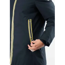 Doudoune Femme Paragoose STANLOWA – Veste Hiver à Zip Jaune Contrasté – Bleu Marine Élégant