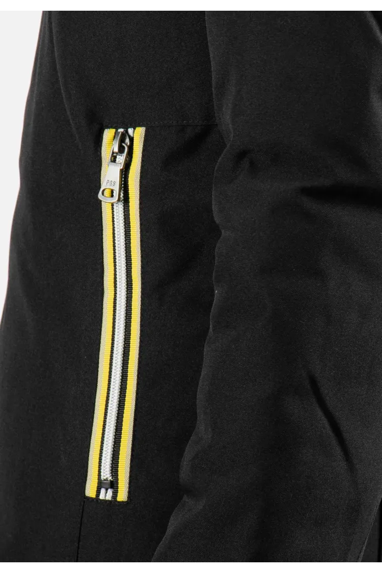 Doudoune Femme Paragoose STANLOWA – Veste Hiver à Zip Jaune – Noir Élégant