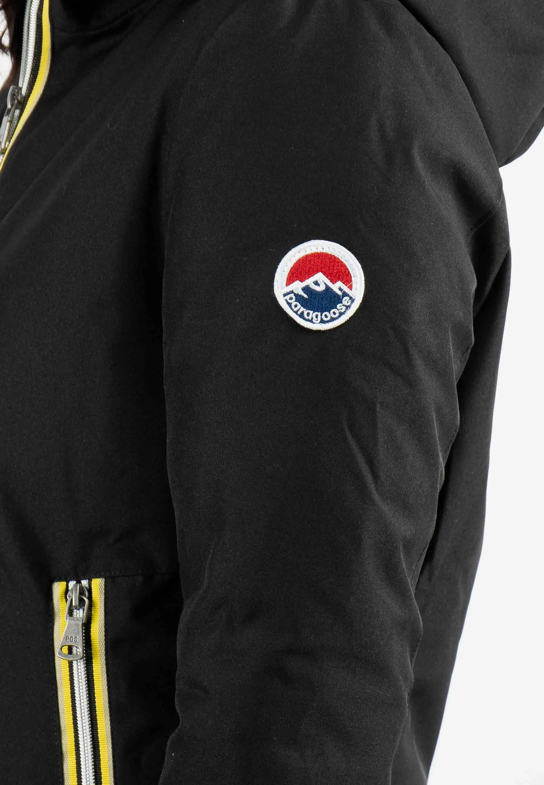 Doudoune Femme Paragoose STANLOWA – Veste Hiver à Zip Jaune – Noir Élégant