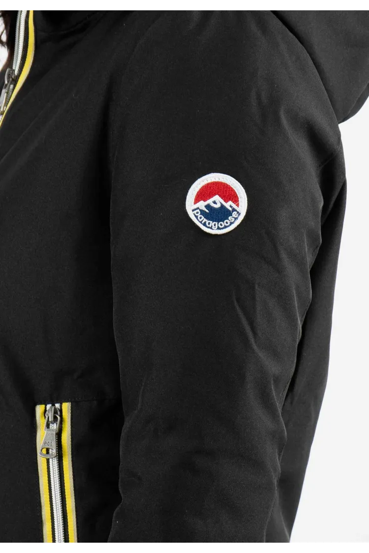 Doudoune Femme Paragoose STANLOWA – Veste Hiver à Zip Jaune – Noir Élégant
