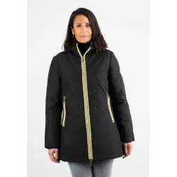 Doudoune Femme Paragoose STANLOWA – Veste Hiver à Zip Jaune – Noir Élégant