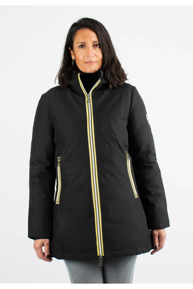 Doudoune Femme Paragoose STANLOWA – Veste Hiver à Zip Jaune – Noir Élégant