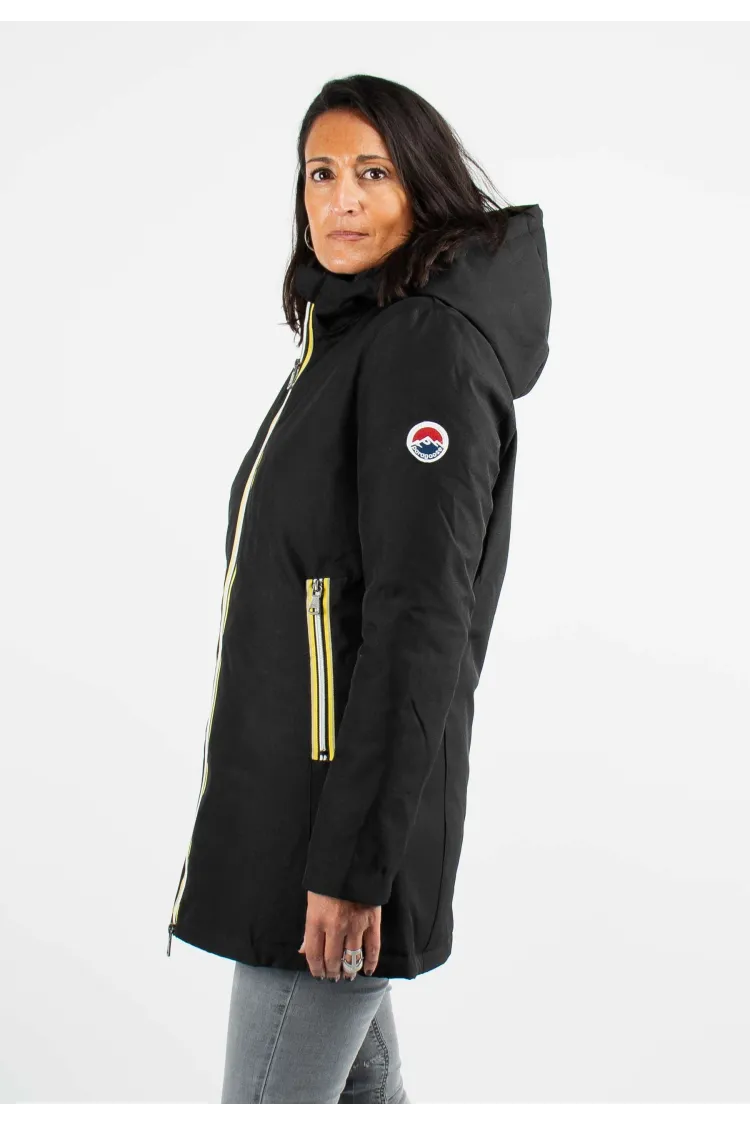 Doudoune Femme Paragoose STANLOWA – Veste Hiver à Zip Jaune – Noir Élégant