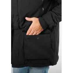 Parka Homme Paragoose GASTON – Veste Hiver à Capuche Fourrure Synthétique – Noir Technique et Chaude