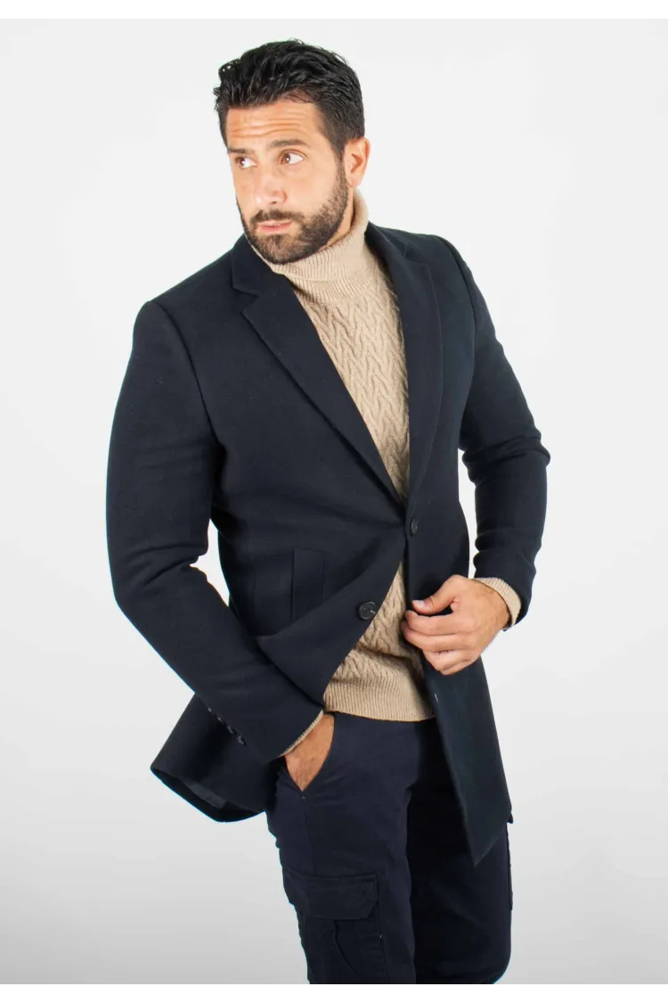 Manteau Navy Pour Homme – Protection Hivernale
