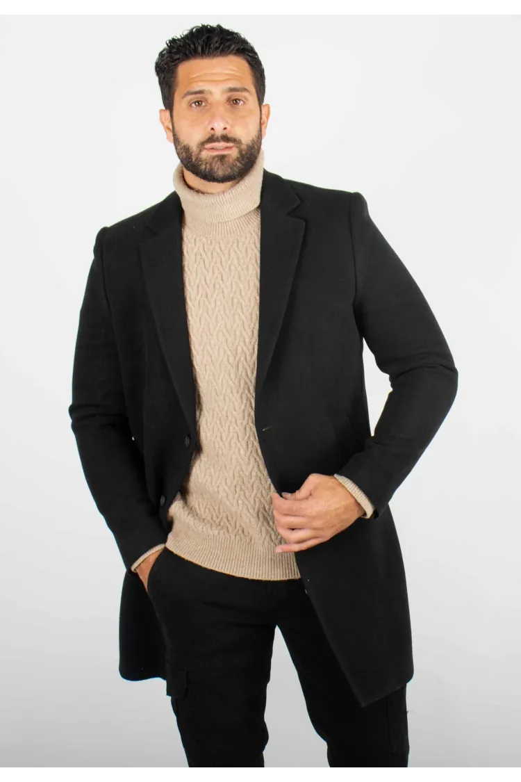 Manteau Noir Pour Homme – Protection Hivernale