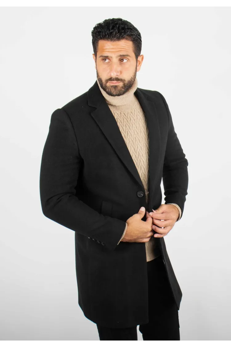 Manteau Noir Pour Homme – Protection Hivernale