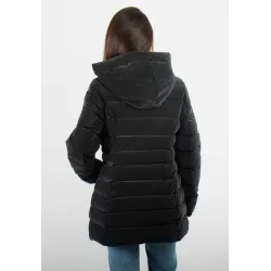 Doudoune Femme Paragoose GINETTE – Manteau Hiver Long à Capuche Chaude – Noir Élégant