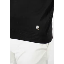 Pull homme col camioneur noir - Touché cachemire