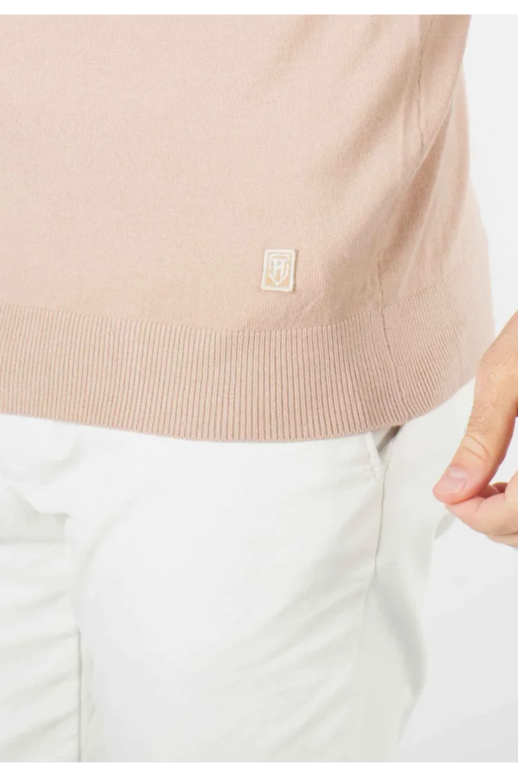 Pull homme col camioneur beige - Touché cachemire