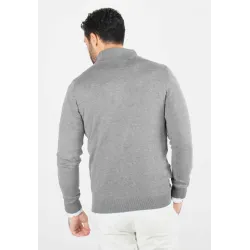 Pull homme col camioneur anthracite - Touché cachemire