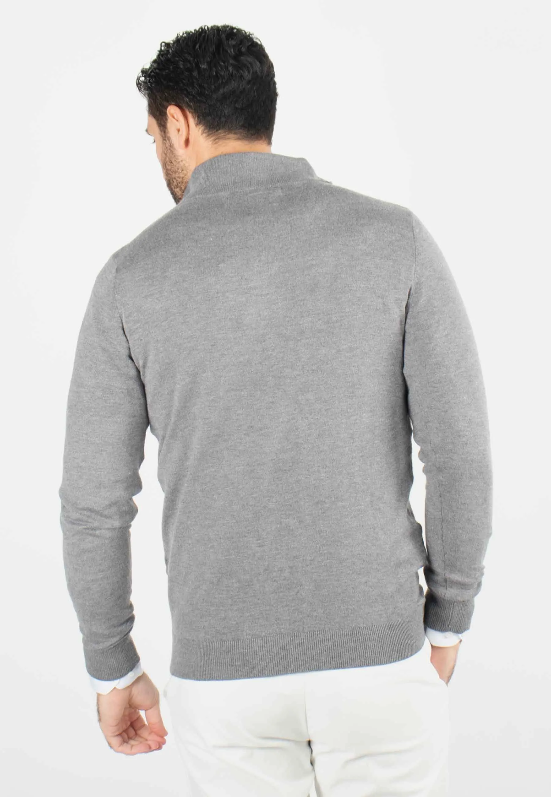 Pull homme col camioneur anthracite - Touché cachemire