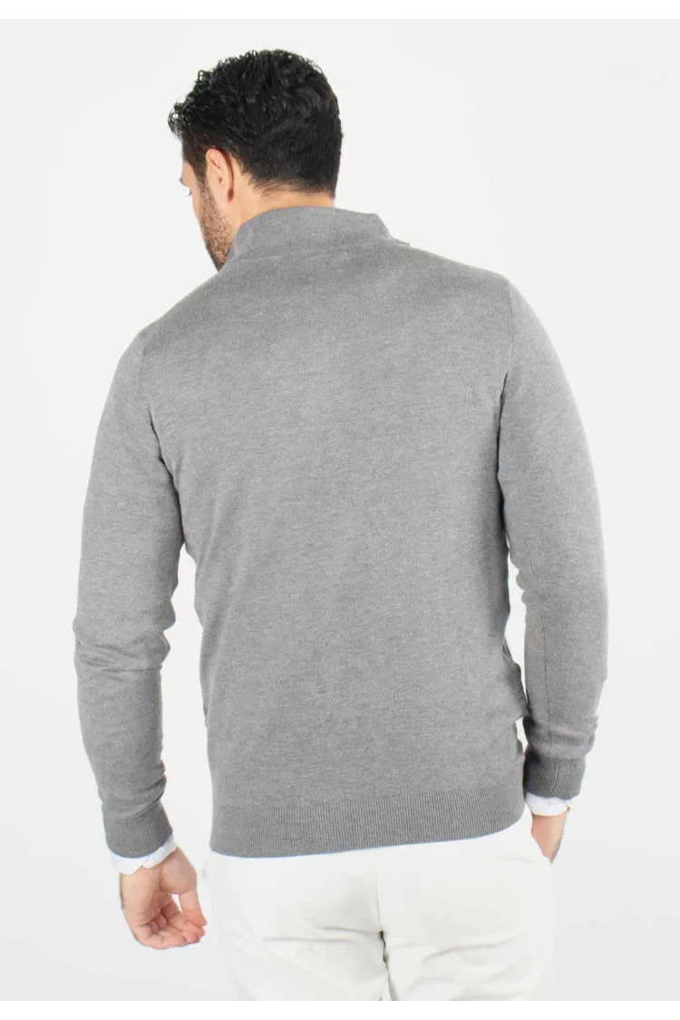 Pull homme col camioneur anthracite - Touché cachemire