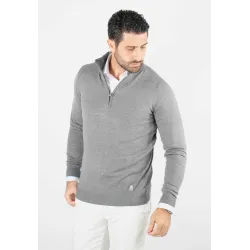 Pull homme col camioneur anthracite - Touché cachemire