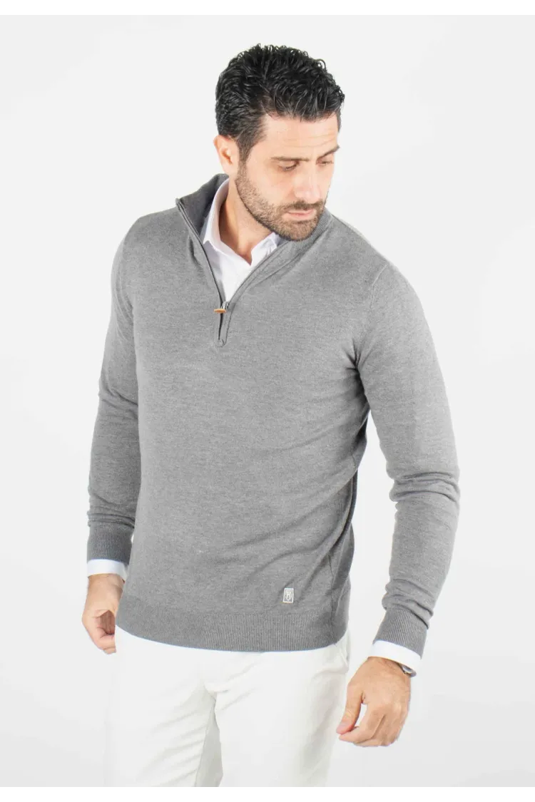 Pull homme col camioneur anthracite - Touché cachemire