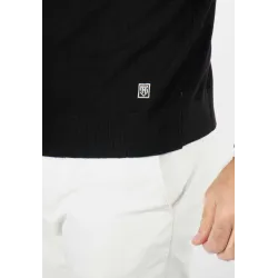 Pull homme col rond noir - Touché cachemire