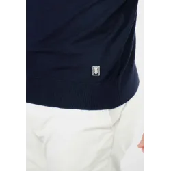 Pull homme col rond navy - Touché cachemire