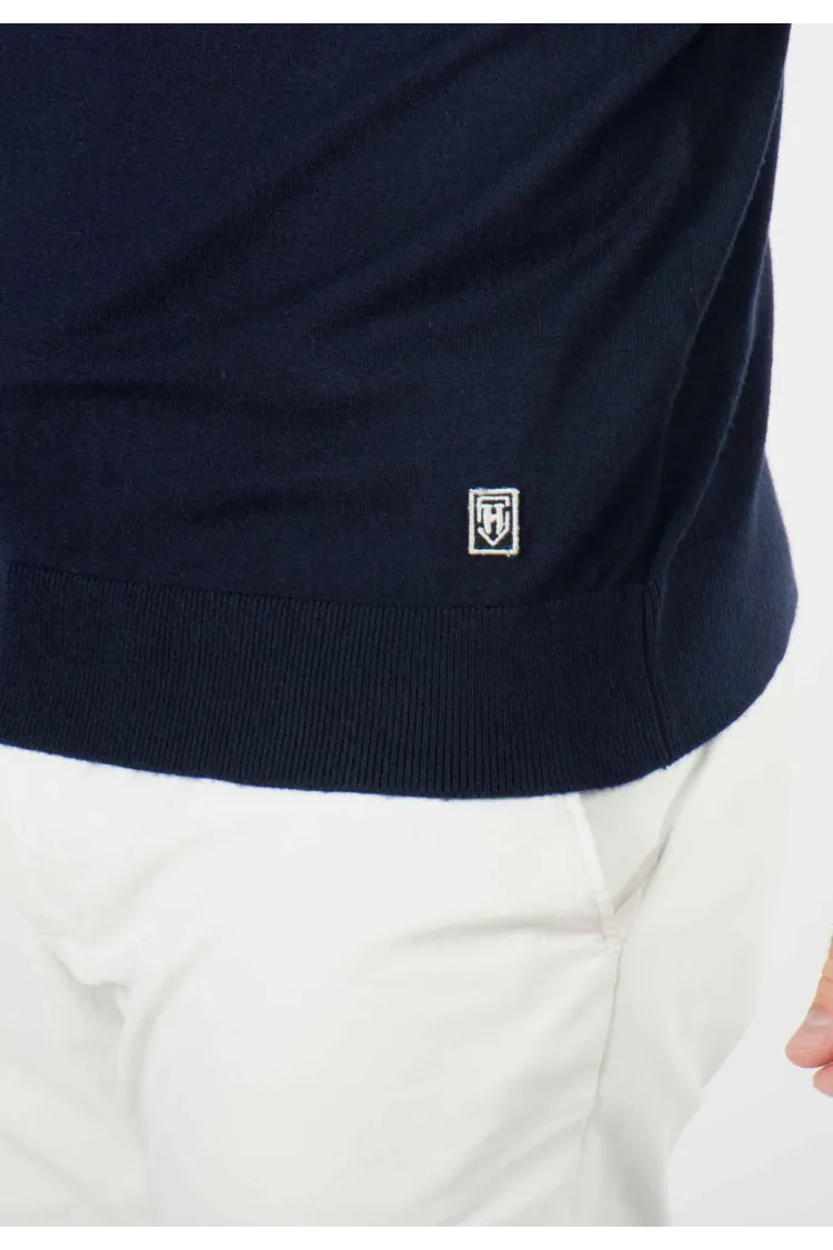 Pull homme col rond navy - Touché cachemire