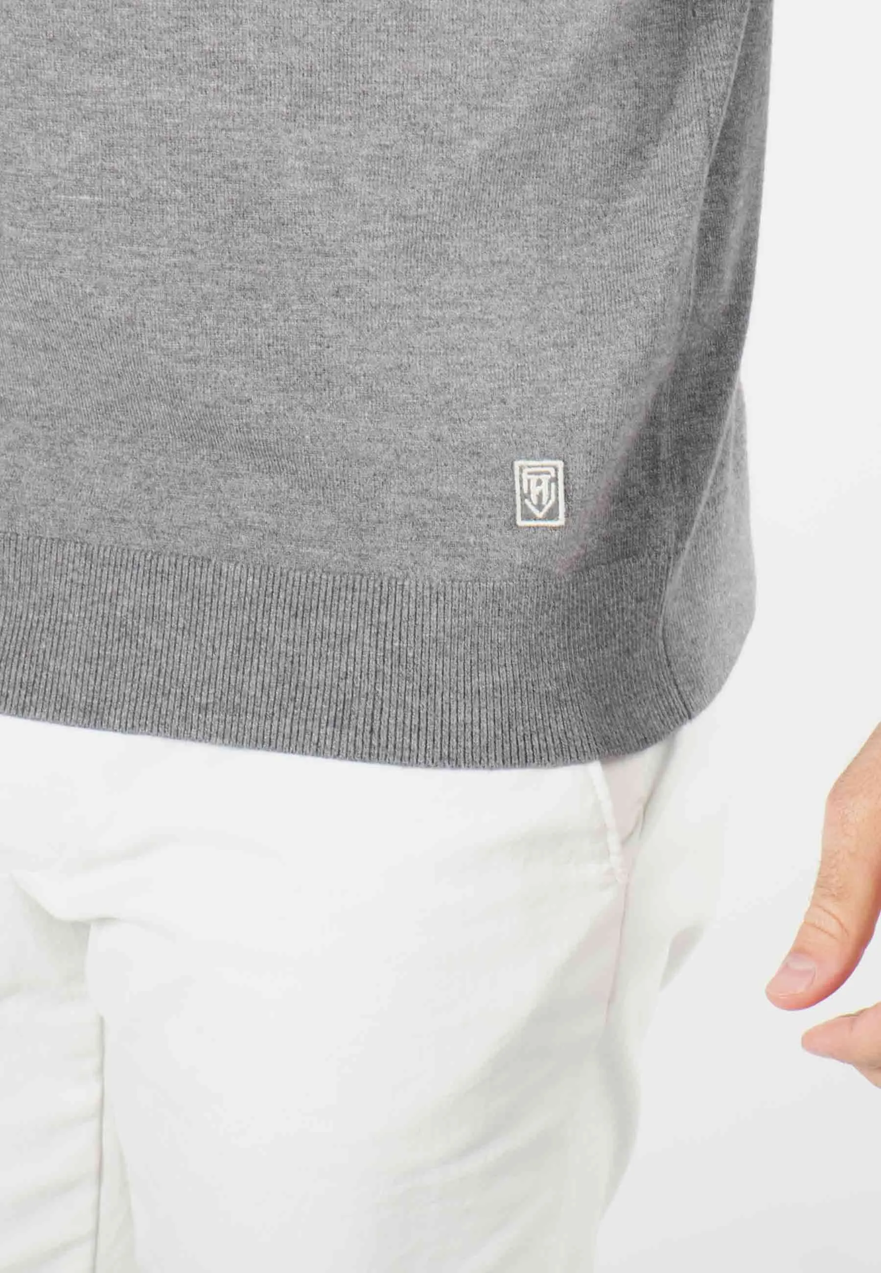 Pull homme col rond anthracite - Touché cachemire