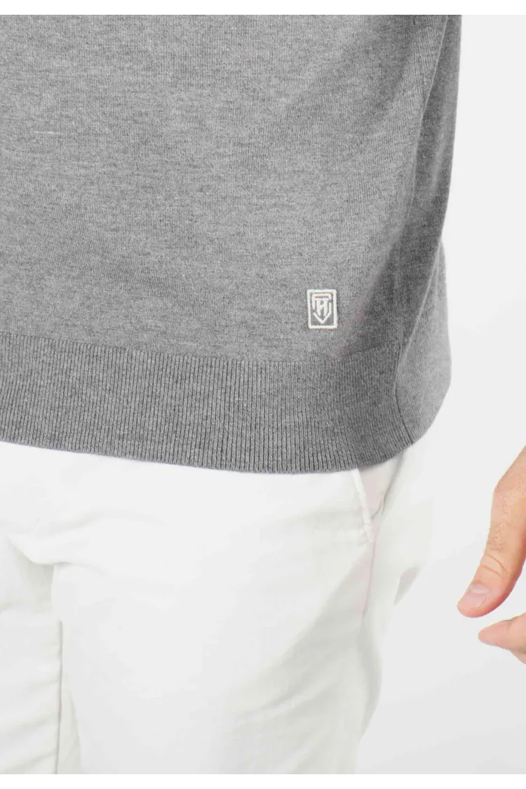 Pull homme col rond anthracite - Touché cachemire