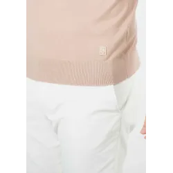 Pull homme col rond beige - Touché cachemire