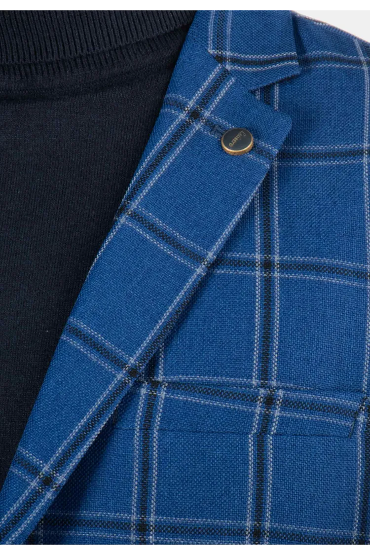 Veste de costume Homme à Carreaux Bleu - Style Audacieux et Chic