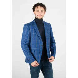 Veste de costume Homme à Carreaux Bleu - Style Audacieux et Chic