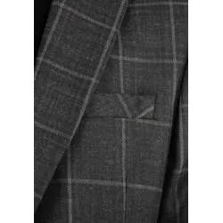 Veste de costume Homme à carreaux gris foncé