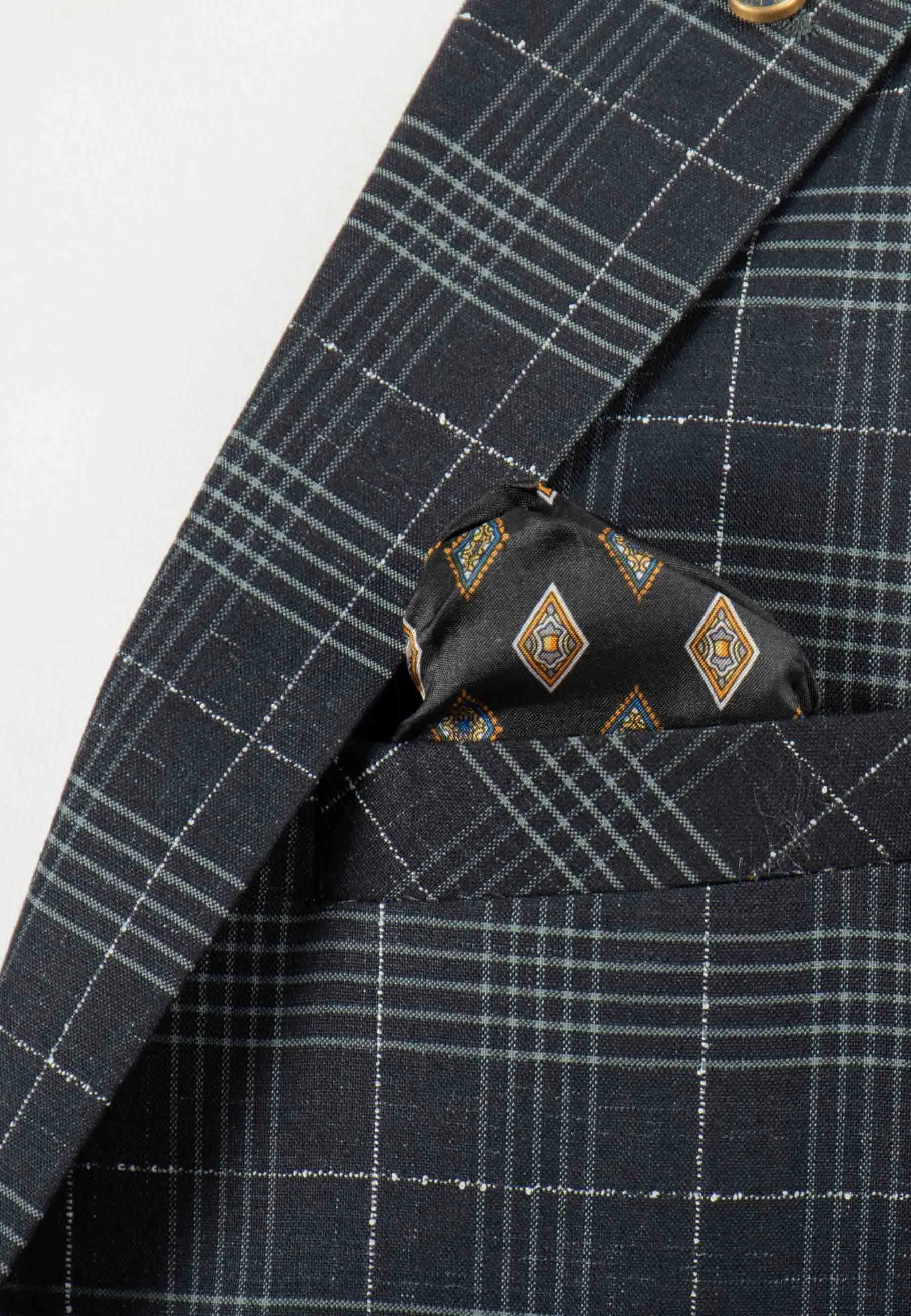 Veste de costume slim fit gris à carreaux - Look adapté à toutes occasions