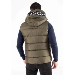 Gilet Sans Manches Homme Paragoose SPOT – Matelassé Kaki avec Capuche