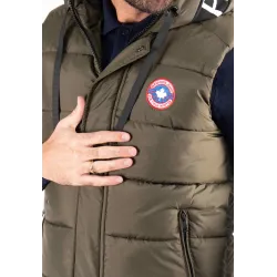 Gilet Sans Manches Homme Paragoose SPOT – Matelassé Kaki avec Capuche