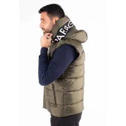 Gilet Sans Manches Homme Paragoose SPOT – Matelassé Kaki avec Capuche