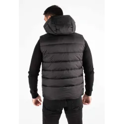 Gilet Sans Manches Homme Paragoose COLOMBUS – Matelassé Noir avec Capuche