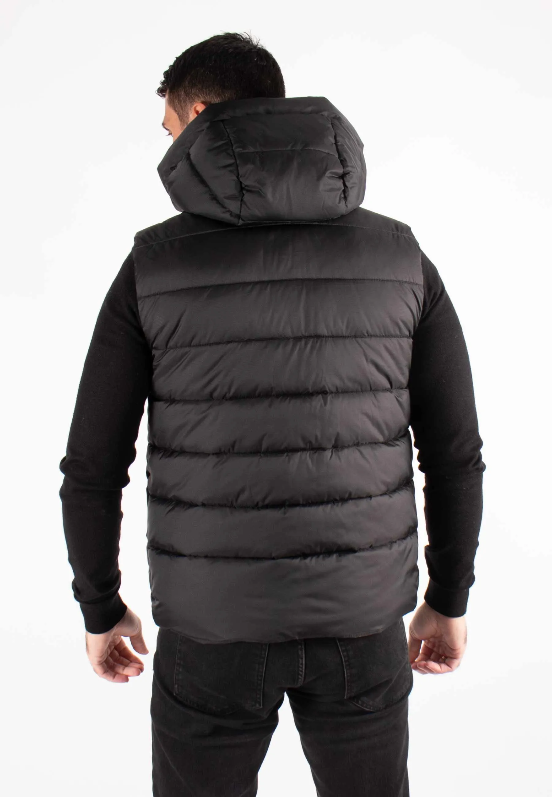 Gilet Sans Manches Homme Paragoose COLOMBUS – Matelassé Noir avec Capuche