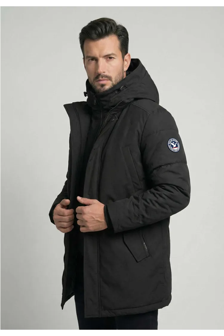 Parka 3-en-1 Polar Goose Macky – Modulable avec Capuche et Gilet Amovibles – Noir