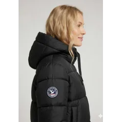 Doudoune Longue Femme Polar Goose Olga polar – Noir, Zips Latéraux