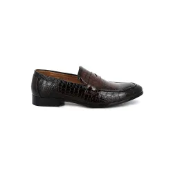 Mocassins UOMO en Similicuir Croco Marron