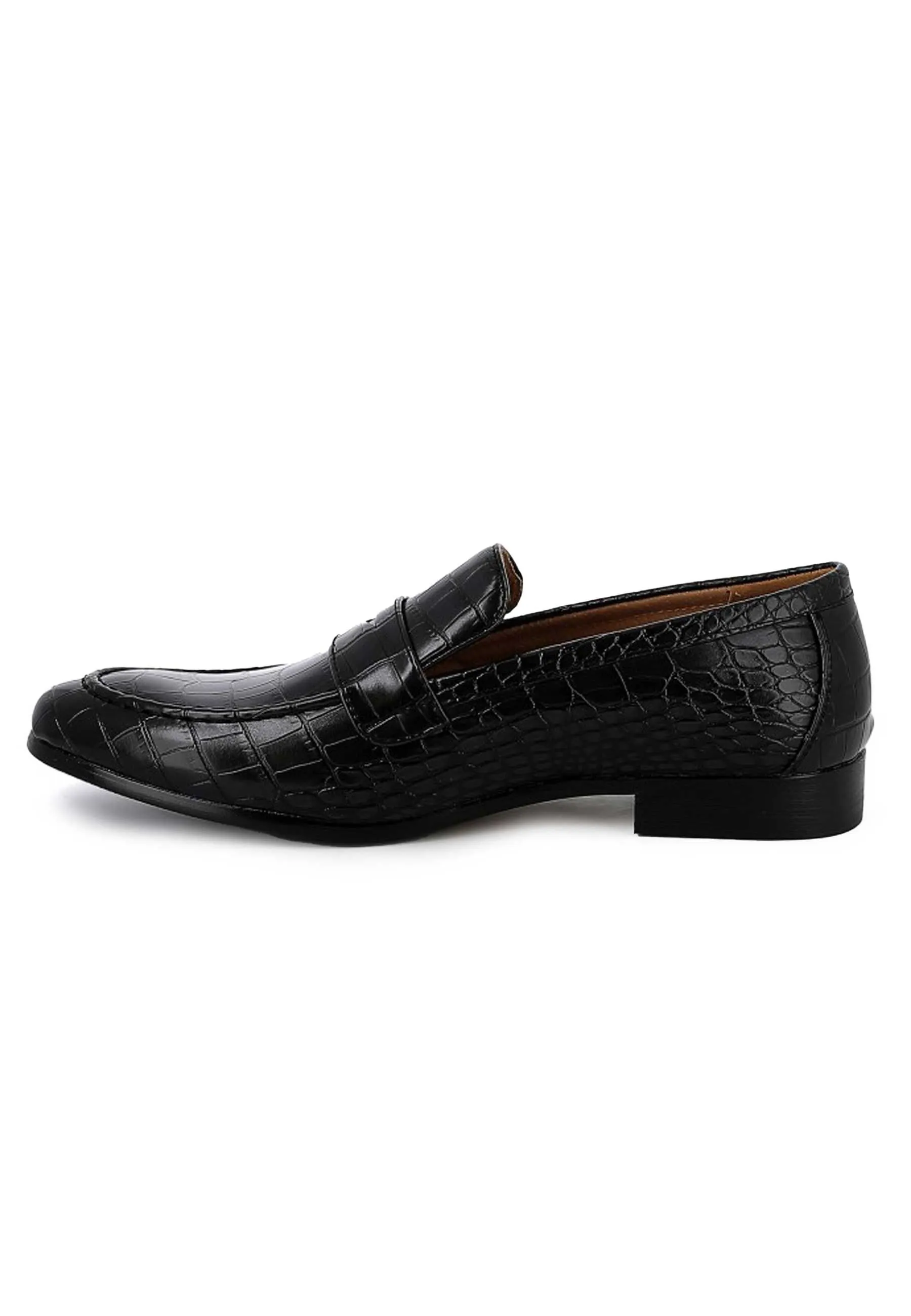 Mocassins UOMO en Similicuir Croco Noir