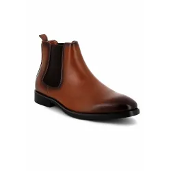 Bottines UOMO en Simili Cuir Cognacs - Style Sophistiqué et Polyvalent