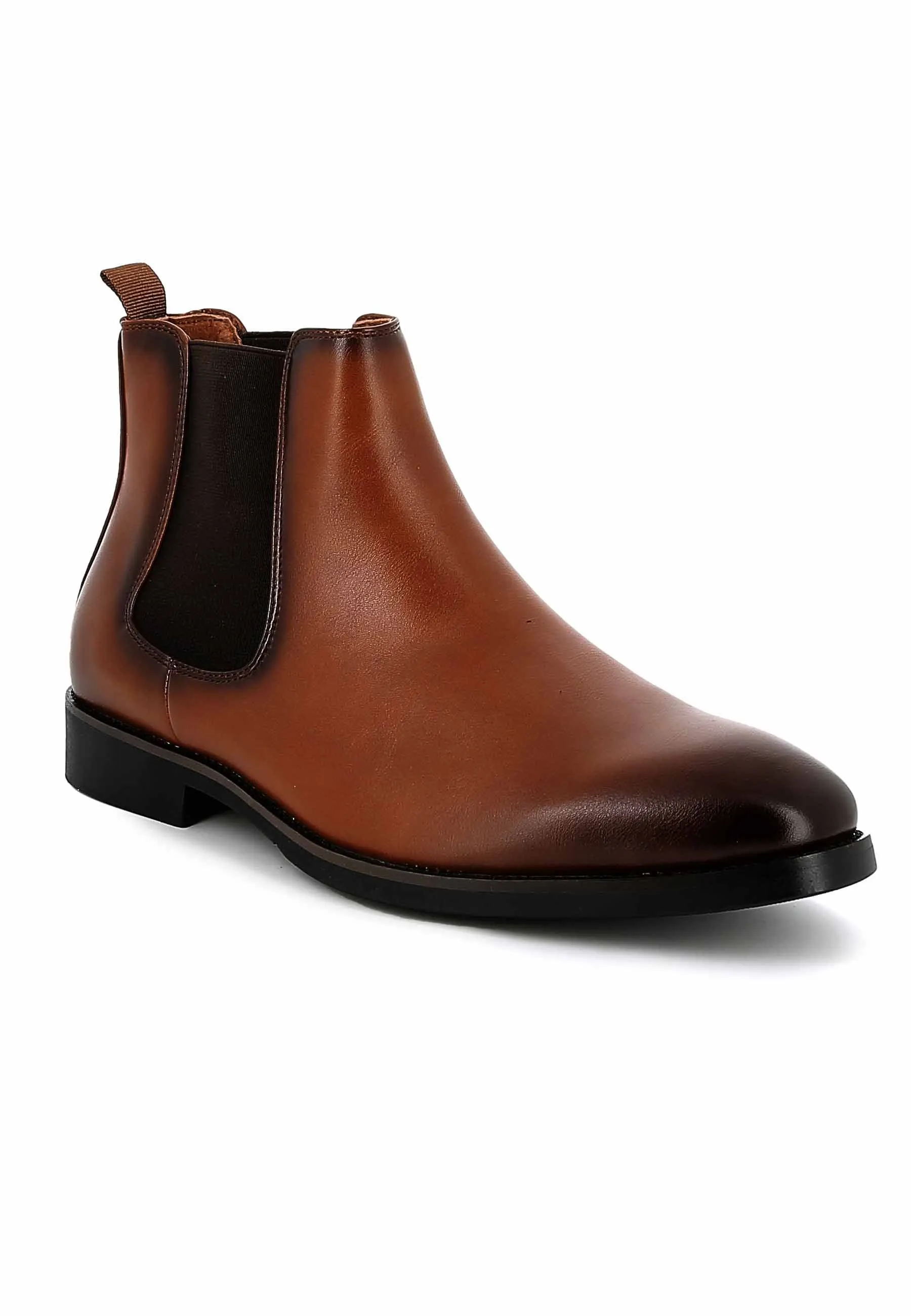 Bottines UOMO en Simili Cuir Cognacs - Style Sophistiqué et Polyvalent