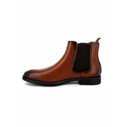 Bottines UOMO en Simili Cuir Cognacs - Style Sophistiqué et Polyvalent