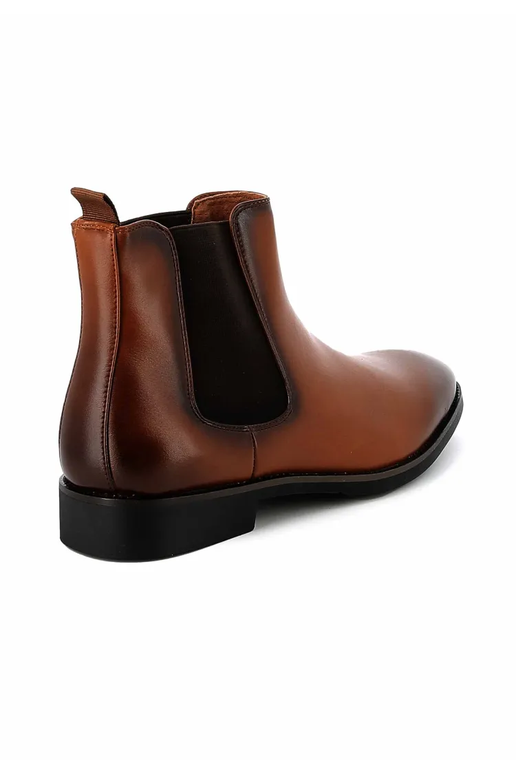 Bottines UOMO en Simili Cuir Cognacs - Style Sophistiqué et Polyvalent